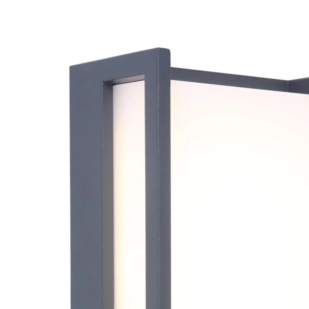 Rechthoekige LED buitenlamp donker grijs IP54