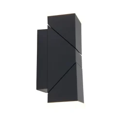 Rechthoekige LED buitenlamp verstelbaar zwart aluminium