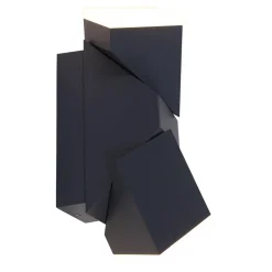 Rechthoekige LED buitenlamp verstelbaar zwart aluminium