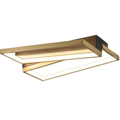 Rechthoekige LED plafondlamp zwart goud design