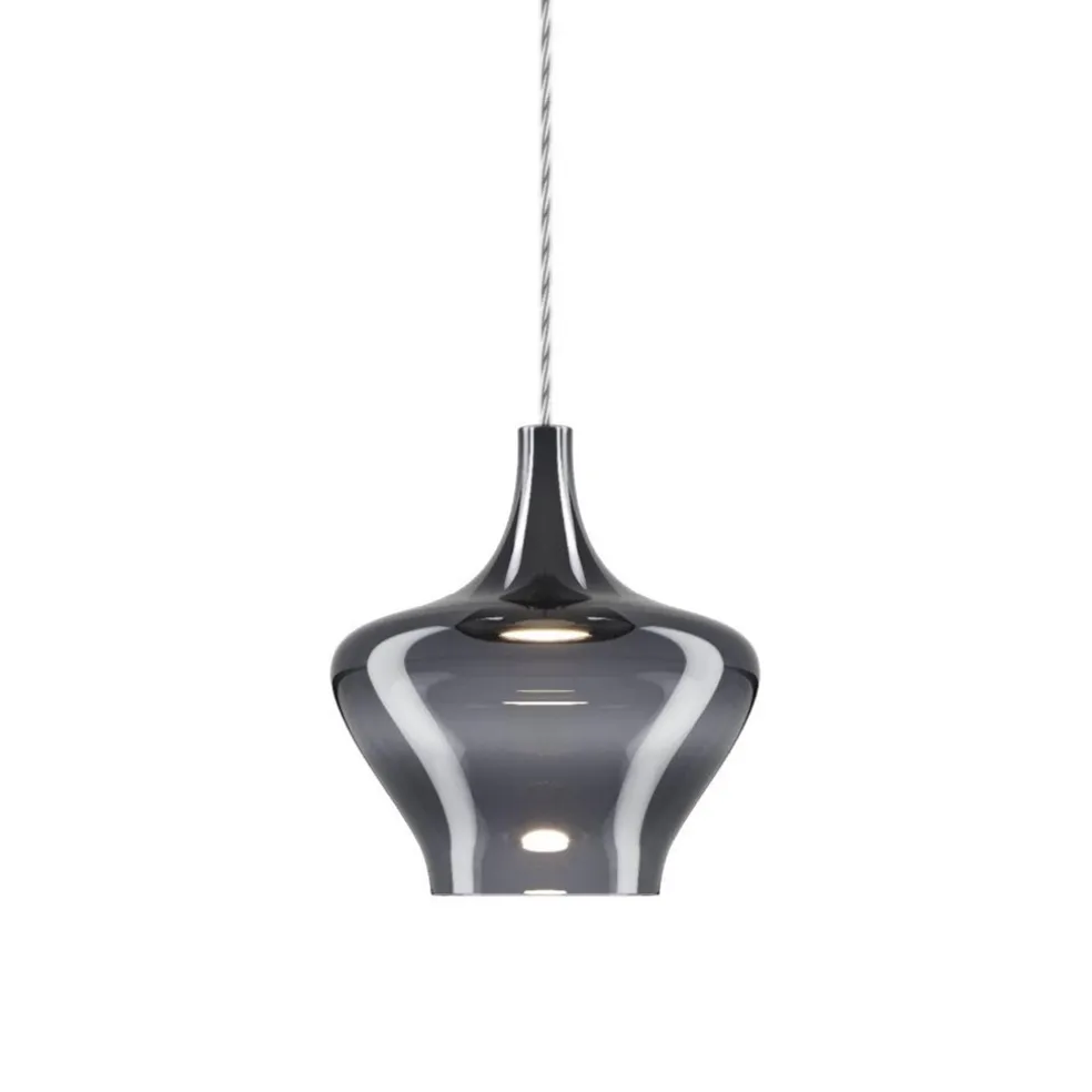 Retro design hanglamp smoke glas met LED