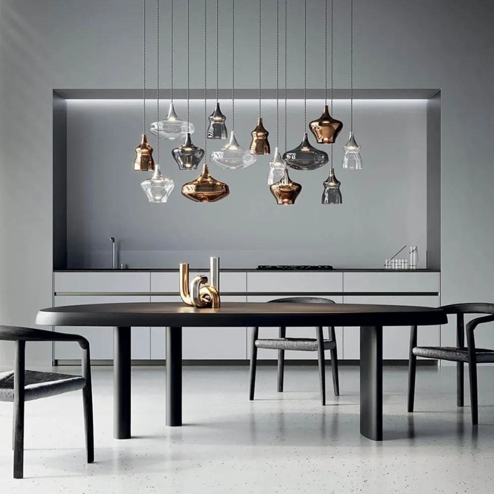 Retro design hanglamp smoke glas met LED