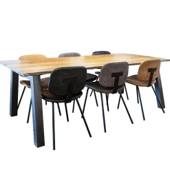 Retro moderne eetkamerstoel van imitatieleer