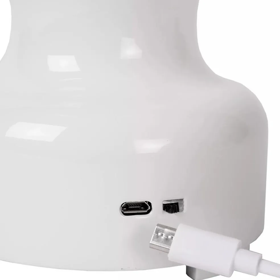 Retro tafellamp olielamp op batterij wit