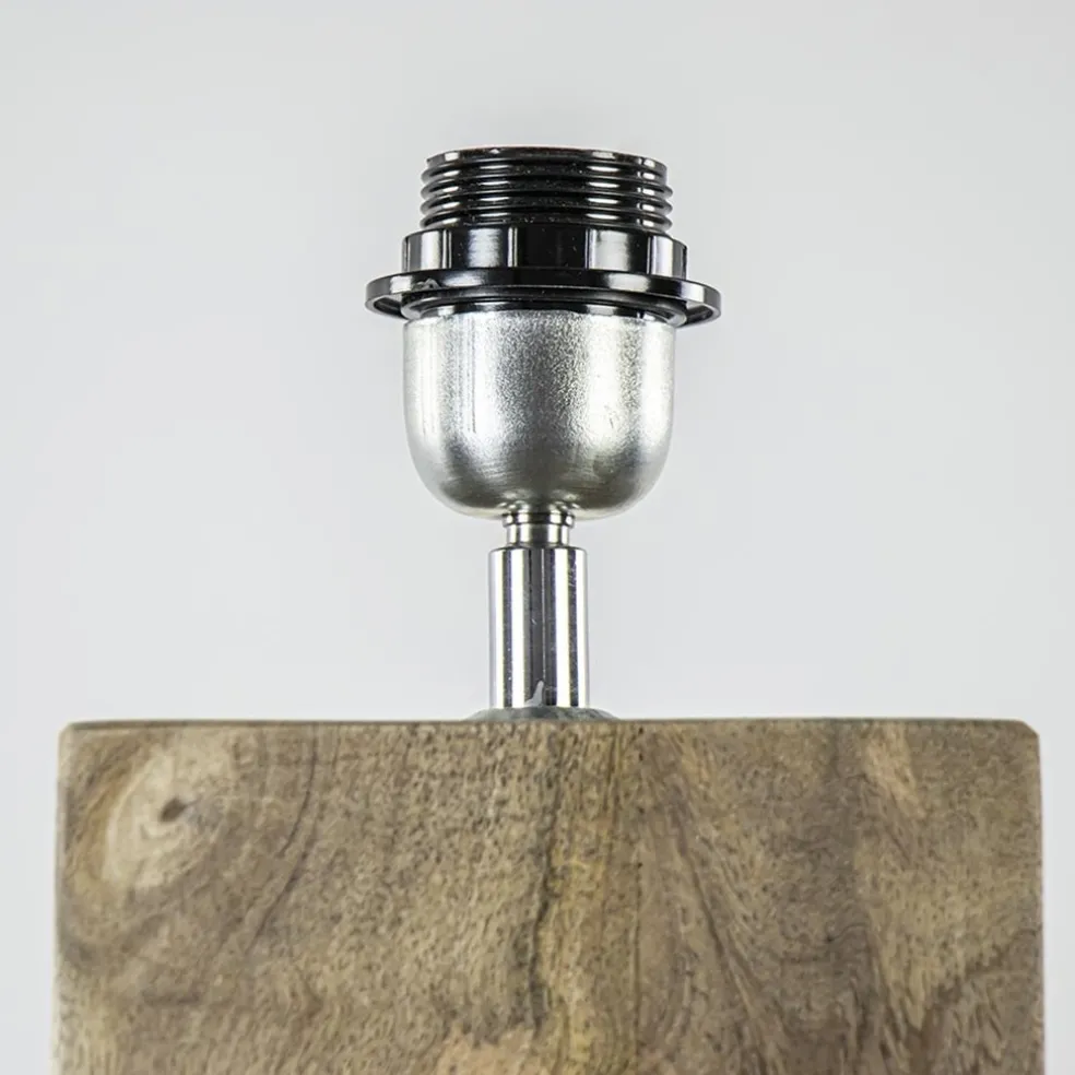 Robuuste lampvoet Robbia hout exclusief kap