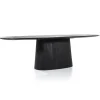 Robuuste mango houten eettafel Aron ovaal zwart