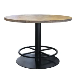 Ronde bartafel Woodstock grijs/zwart Ø130x92 cm