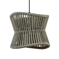 Ronde buiten hanglamp donker beige IP44