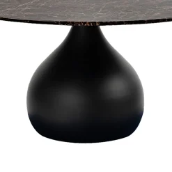 Ronde eetkamertafel bruin marmer Ø120 cm