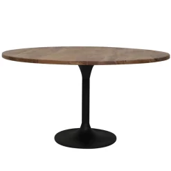 Ronde eettafel acacia hout met zwarte poot Bicoca