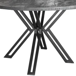 Ronde eettafel zwart mangohout met zwarte poot