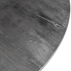 Ronde eettafel zwart mangohout met zwarte poot