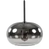 Ronde hanglamp zwart met smoke/helder glas gradient