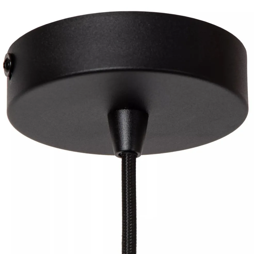 Ronde hanglamp zwart metaal met goud