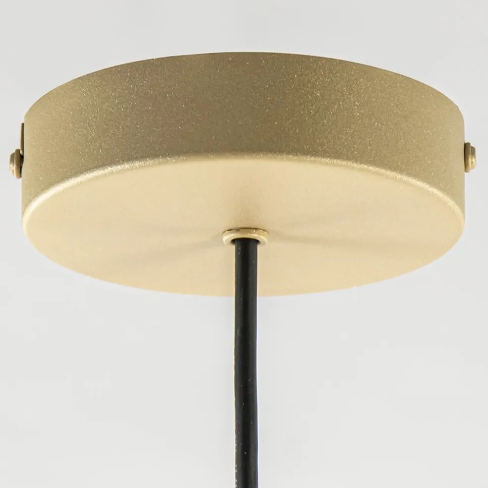 Ronde koepel hanglamp goud met witte kap