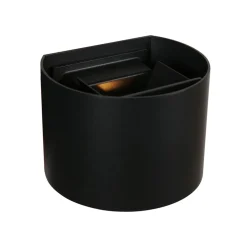 Ronde LED buitenlamp zwart inclusief lichtsensor