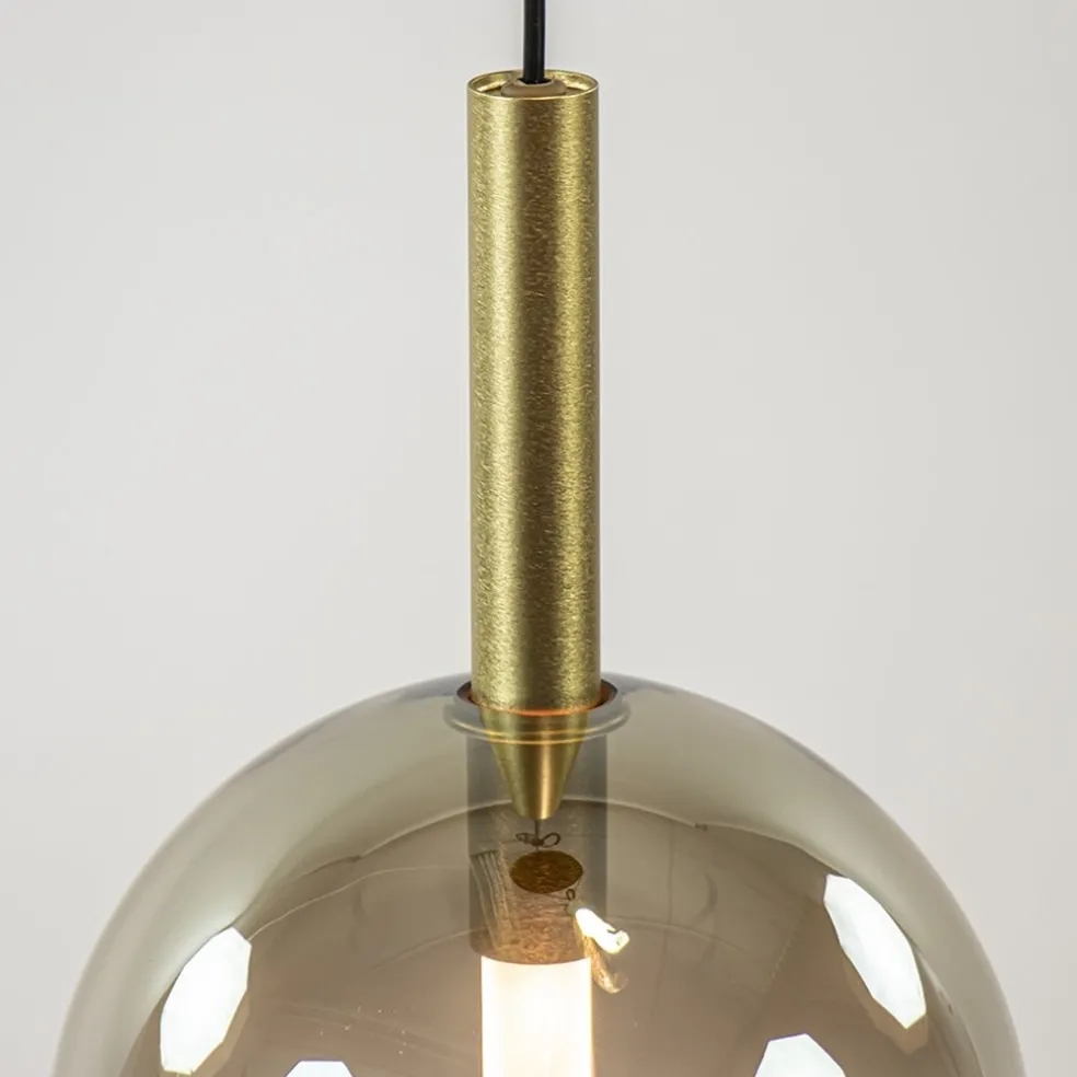 Ronde 3-Lichts LED hanglamp met gold fading glas