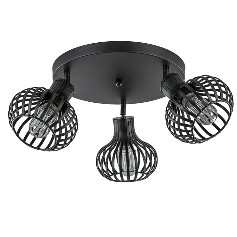 Ronde 3-lichts plafondlamp met verstelbare kappen