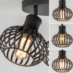 Ronde 3-lichts plafondlamp met verstelbare kappen