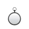 Ronde metalen spiegel zink/grijs klein