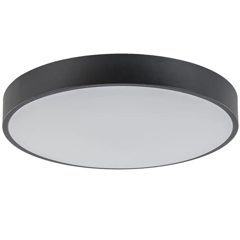 Ronde plafondlamp zwart inclusief LED en remote