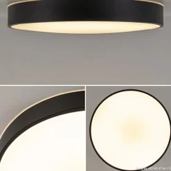 Ronde plafondlamp zwart inclusief LED en remote