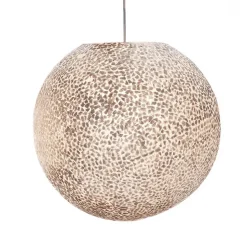 Ronde schelpen hanglamp wit/parelmoer 50 cm