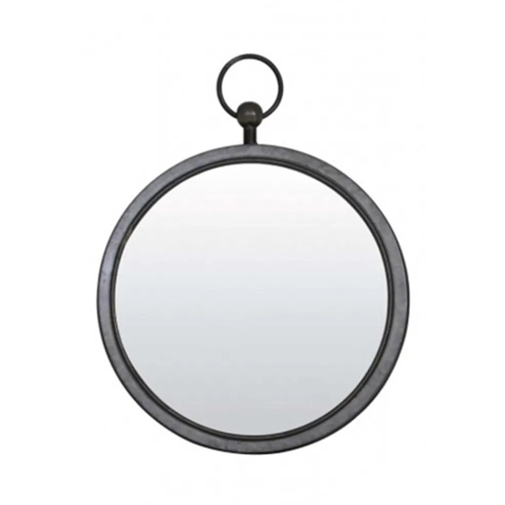 Ronde spiegel zink/grijs groot 46 cm