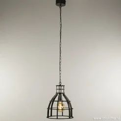 Ruw metalen hanglamp antiek zwart