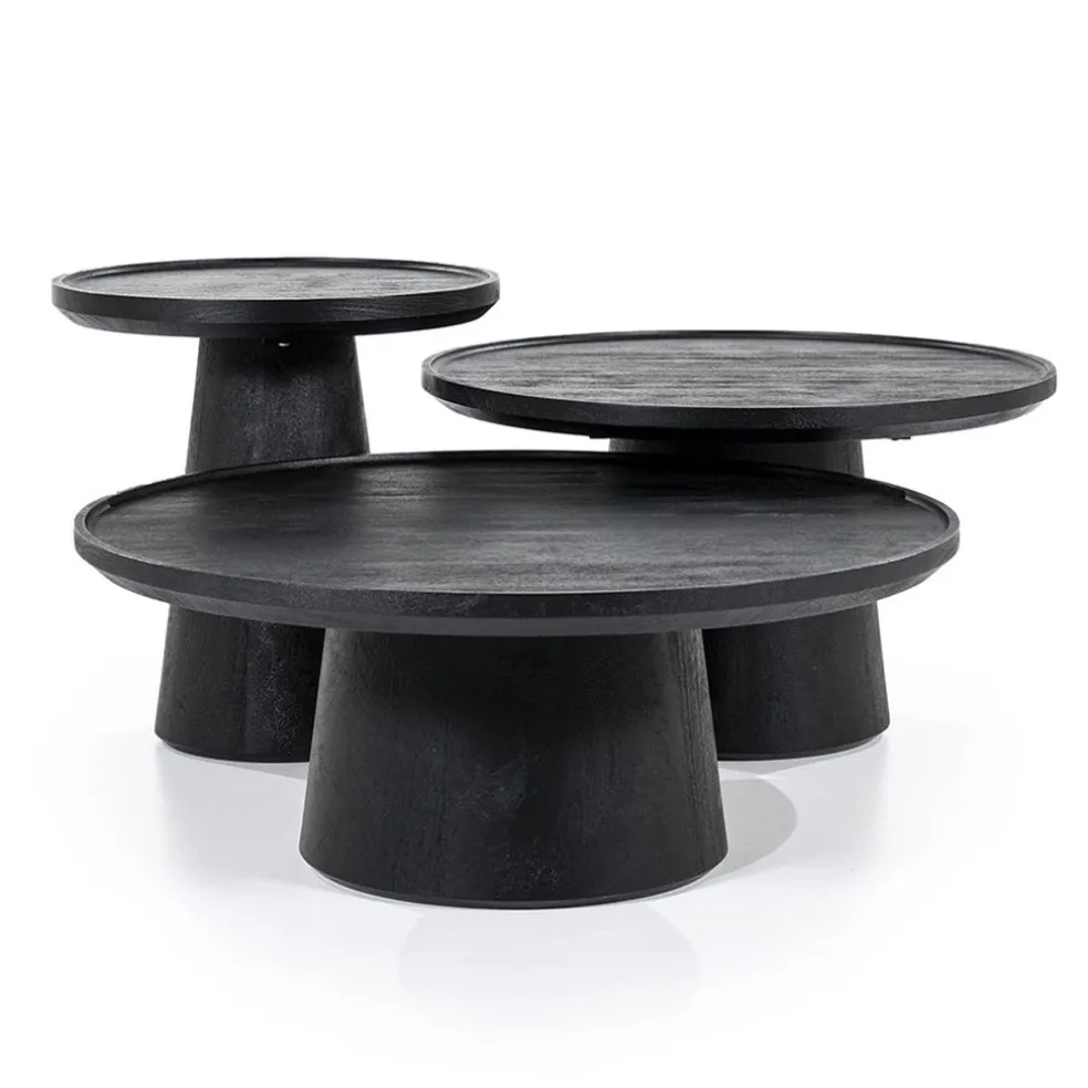 Salontafel Ron zwart 80x32 cm