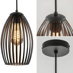 Scandinavische hanglamp mat zwart