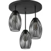 Scandinavische 3-lichts plafondlamp mat zwart