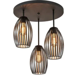 Scandinavische 3-lichts plafondlamp mat zwart