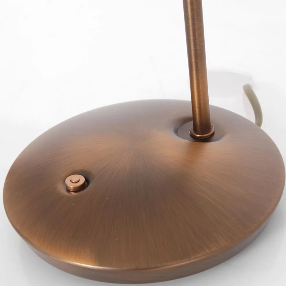 Sfeervolle tafellamp brons met creme glas klassiek