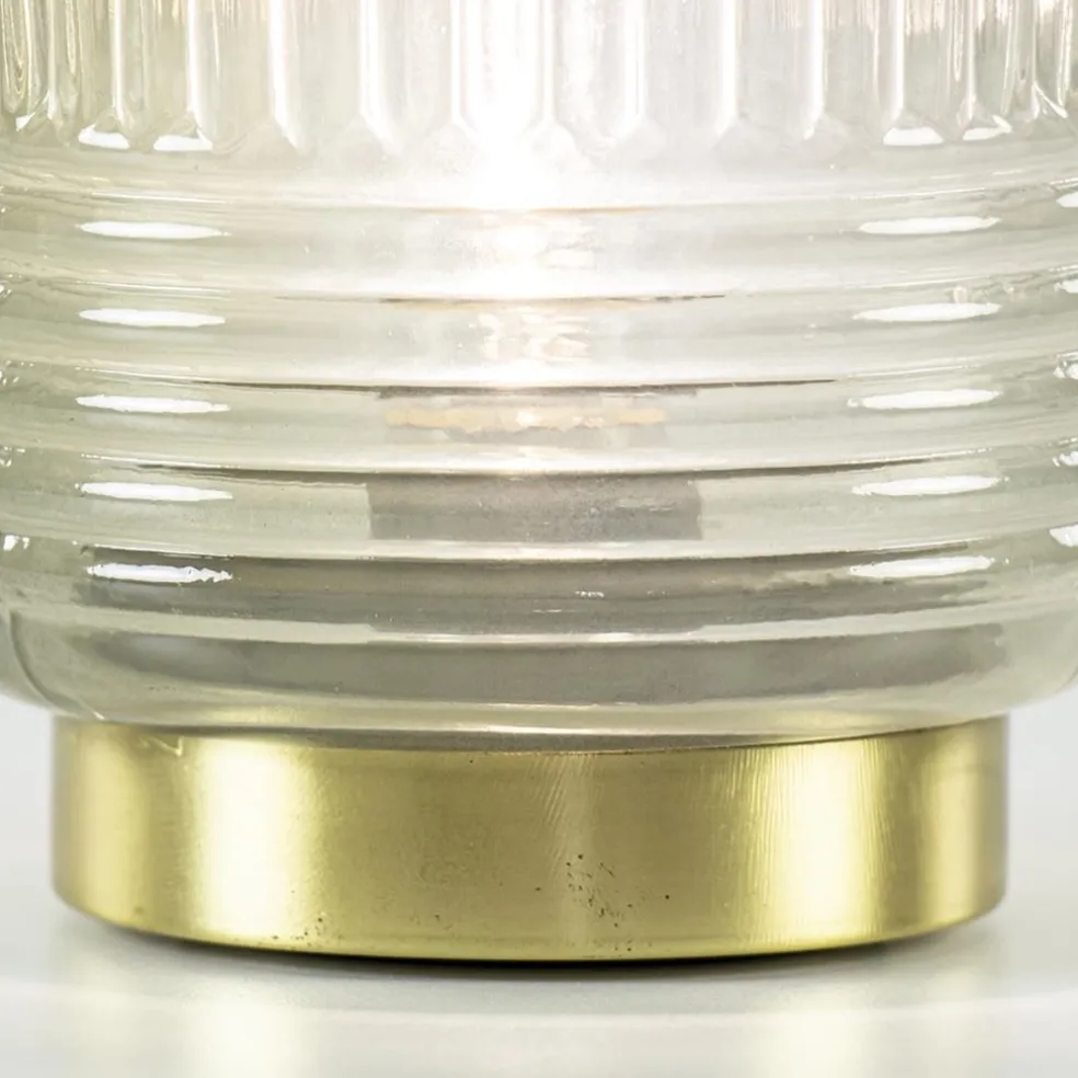 Sfeervolle tafellamp Lipa grijs groen op baterijen Light & Living