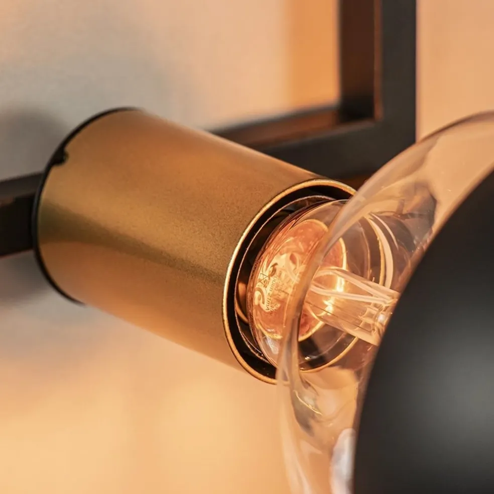 Sfeervolle wandlamp frame zwart/goud