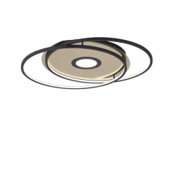 Smart plafondlamp goud met zwart dimbaar