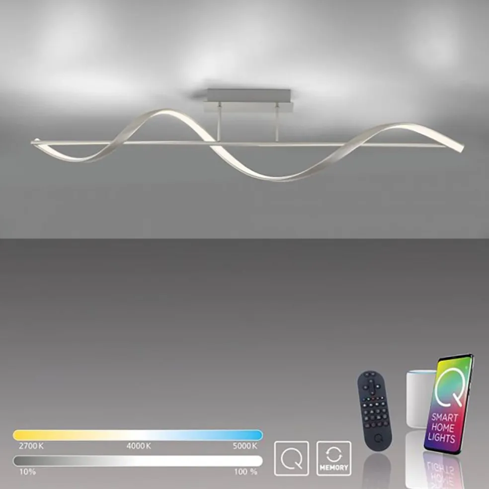Smart plafondlamp LED spiraal staal