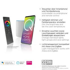 Smart plafondlamp zwart met grijs vierkant