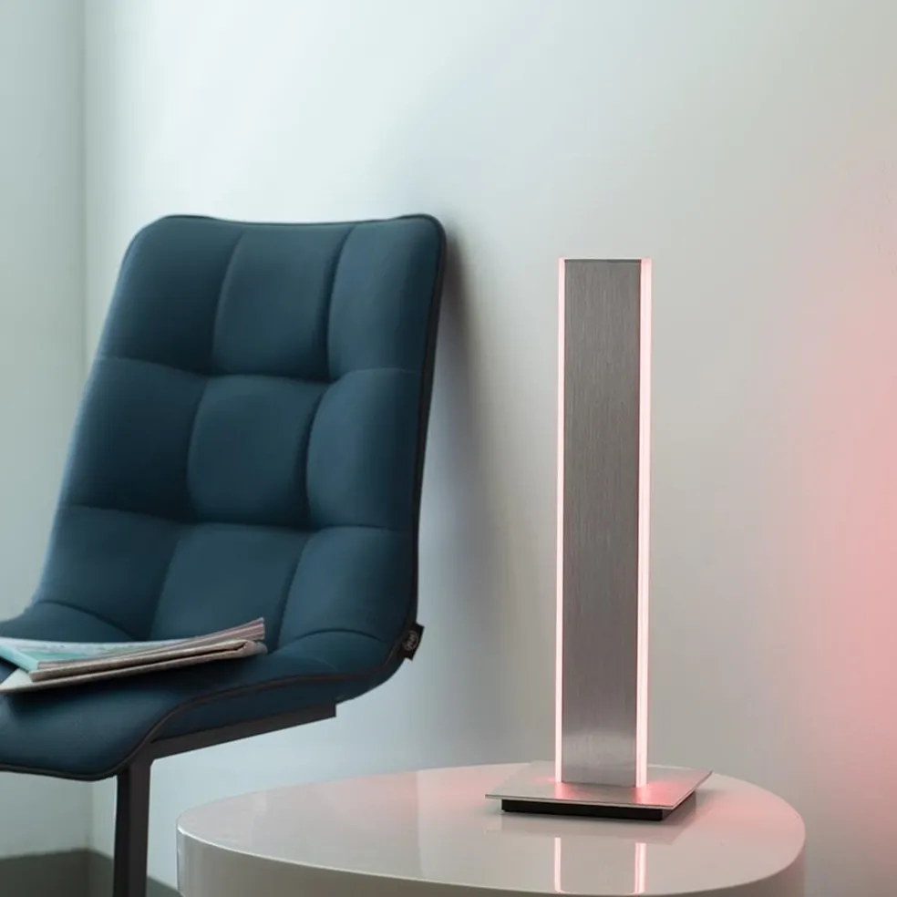 Smart tafellamp aluminium met 2 LED strips