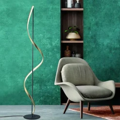 Smart vloerlamp antraciet/goud met memoryfunctie