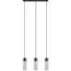 Speelse hanglamp zwart met helder glas 3-lichts
