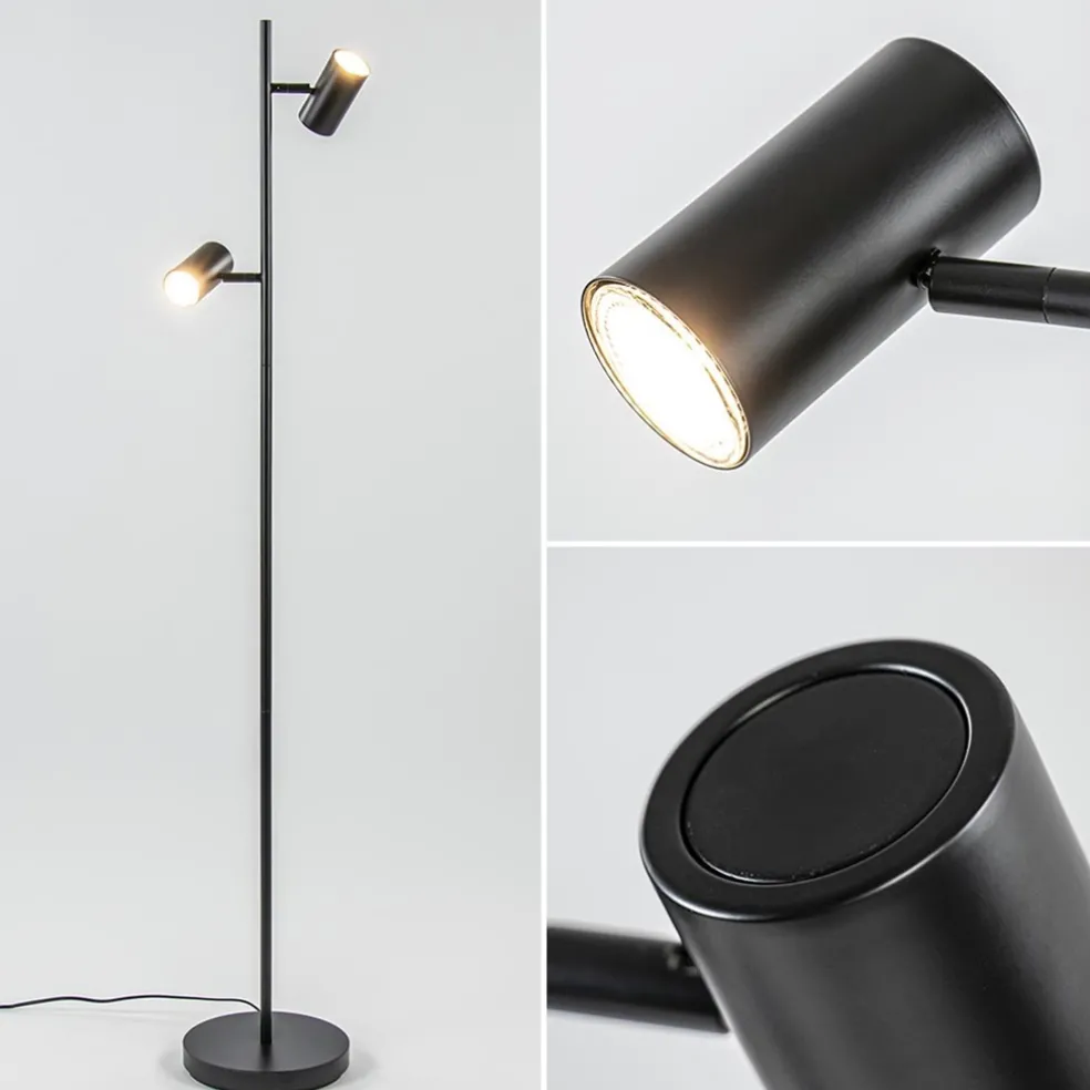 Staande Burgos spot dubbel zwart 3-step