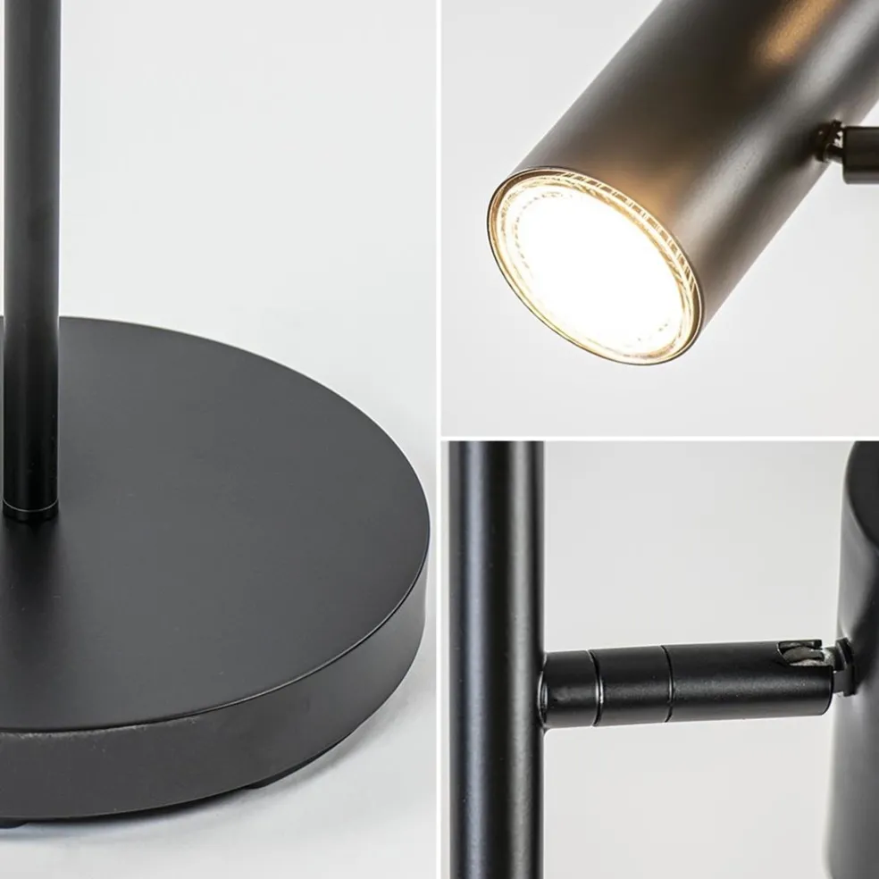 Staande Burgos spot dubbel zwart 3-step