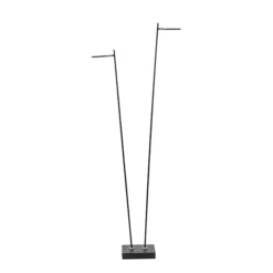 Staande 2-lichts leeslamp zwart 2xpushdimmer
