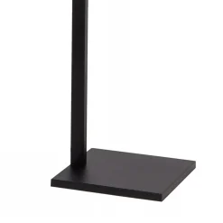 Staande schemerlamp mat zwart met linnen kap