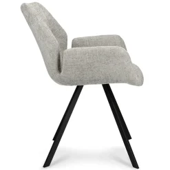 Stijlvolle armstoel taupe met zwarte poot