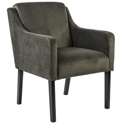 Stijlvolle eetkamerstoel bruin met zwarte poot