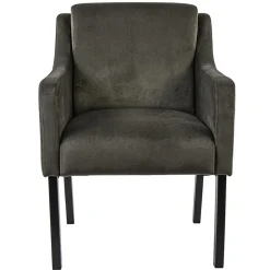 Stijlvolle eetkamerstoel bruin met zwarte poot