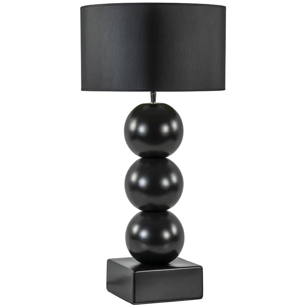 Stijvolle tafellamp keramiek zwart met kap zwart/goud